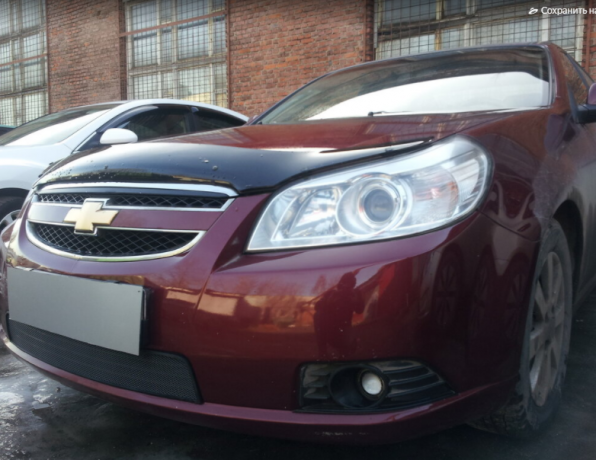 Защита радиатора "Standart" Chevrolet Epica (2006-2013) чёрная купить недорого с доставкой в Петропавловск-Камчатский